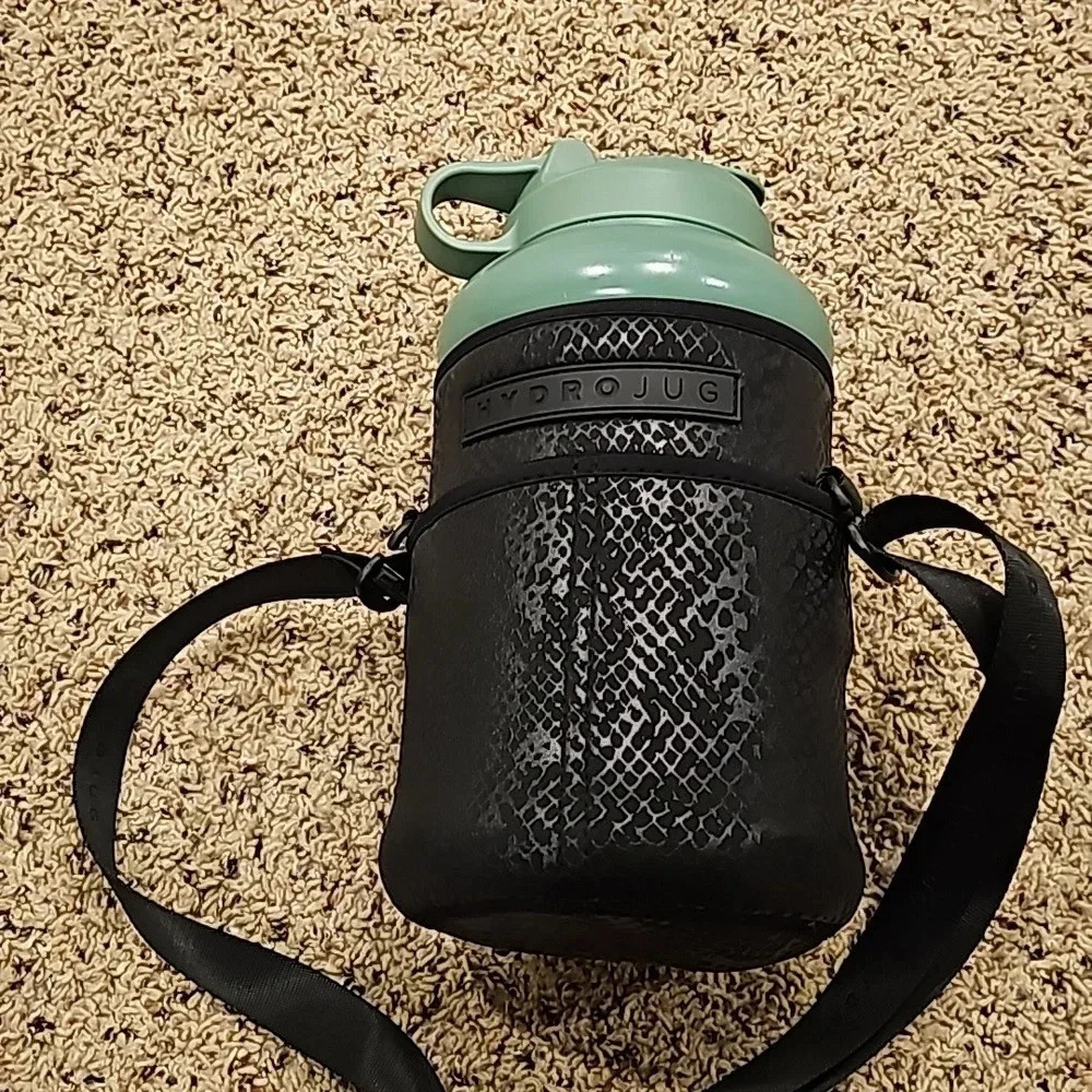 Hydrojug Bottle & black snakeskin Adjustable Sling Sleeve Workout Gym Bundle